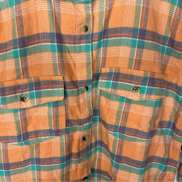 *NWT* O’Neill Nash Flannel Standard Fit Shirt, Sz XS, Peach/Orange, Green, Plaid - Picture 4 of 11